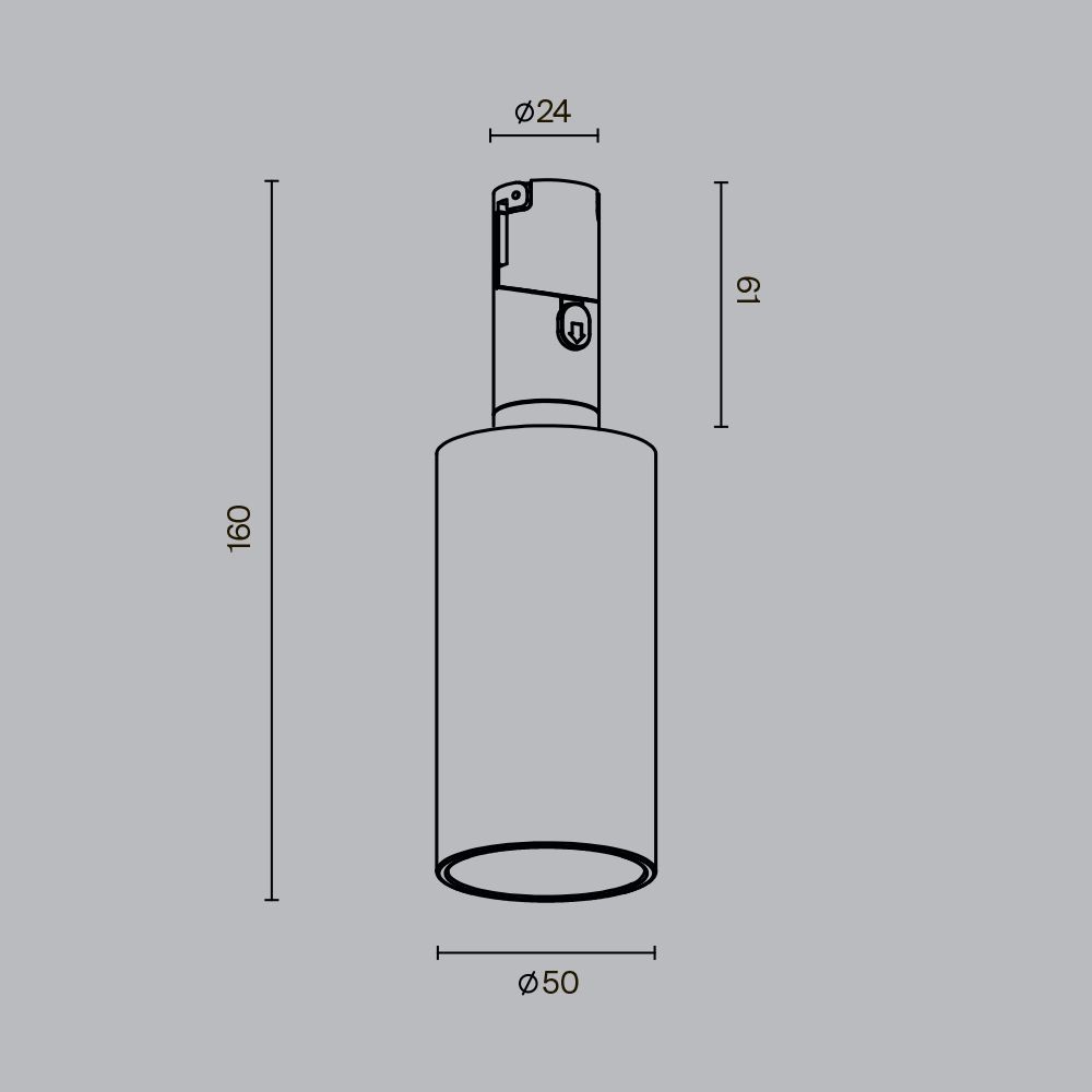 Трековый светильник Maytoni TR207-1-3W3K-B