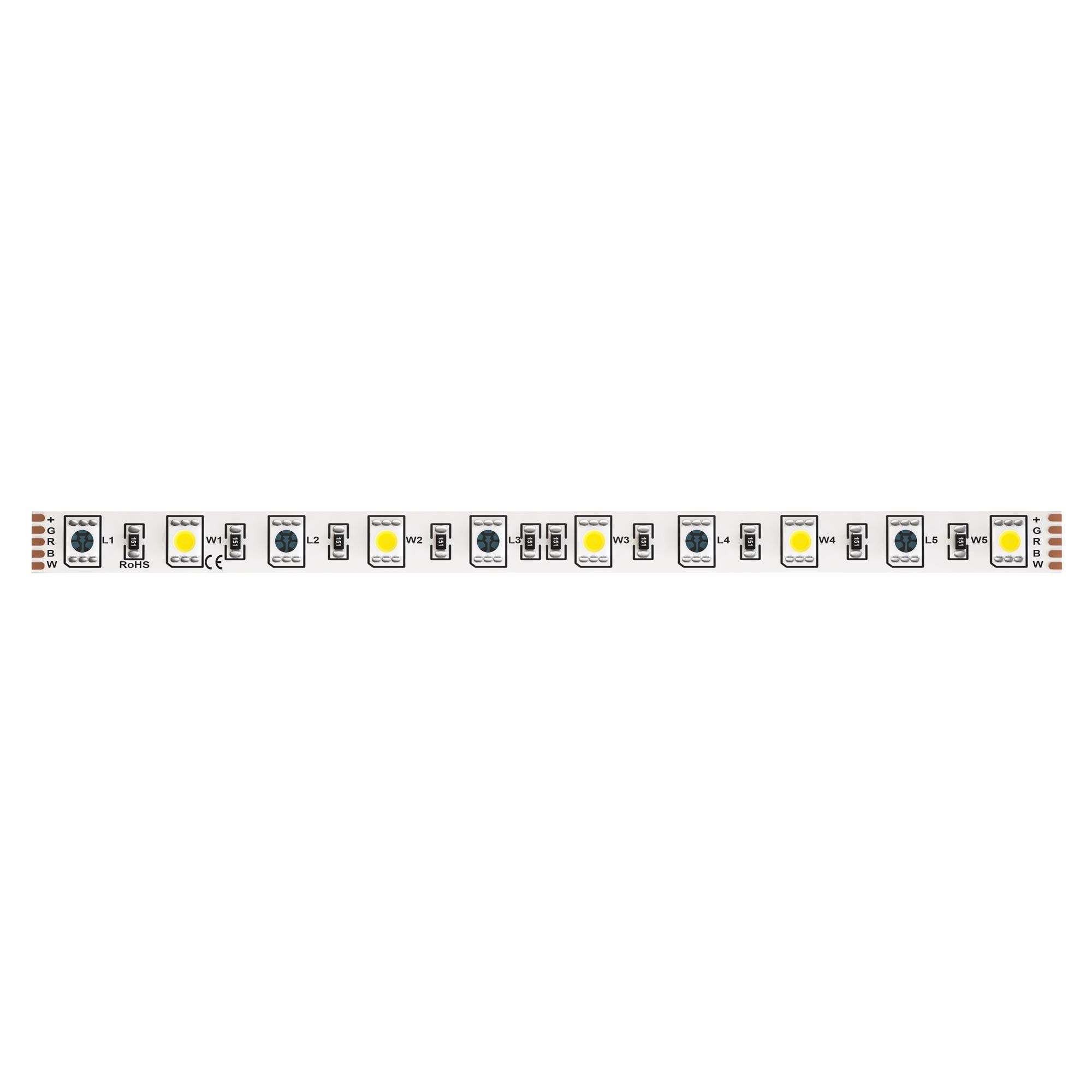 Светодиодная лента 24В 5050 14,4Вт/м RGB+W 4000K 5м IP20