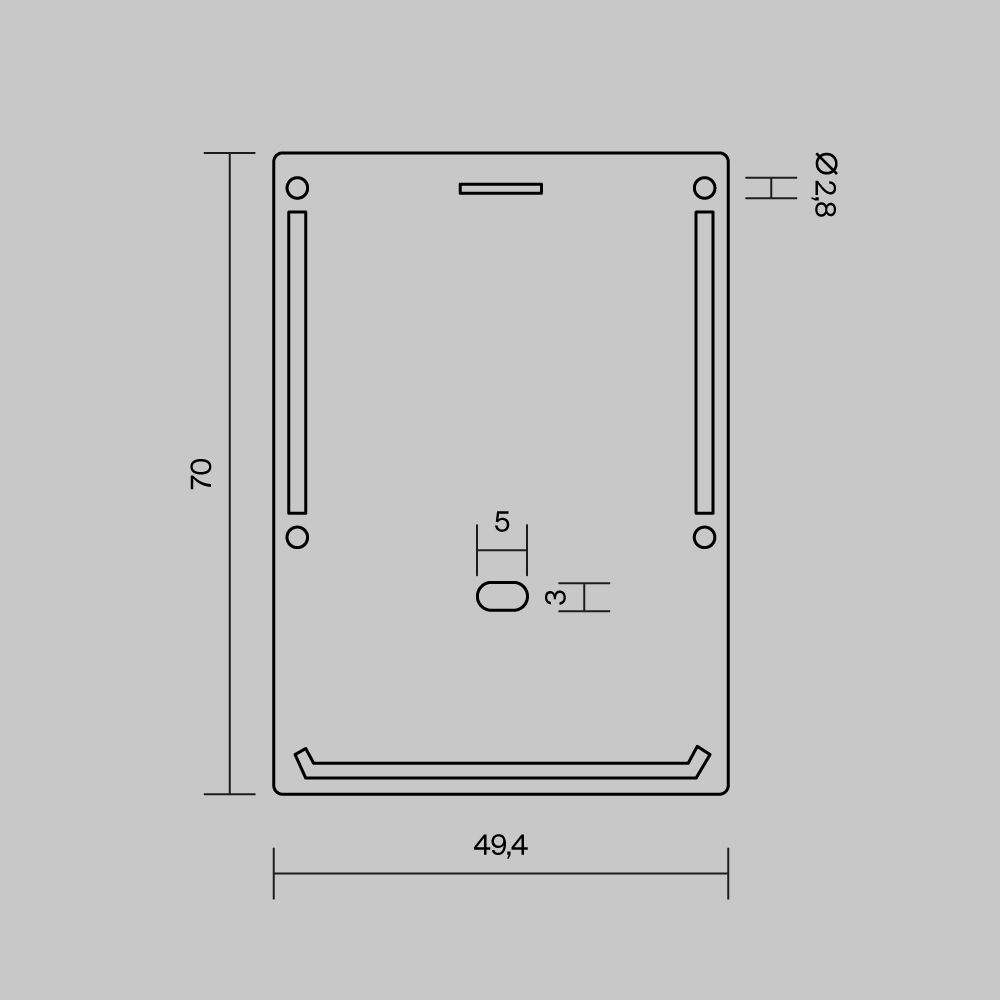 Комплект заглушек (для профиля ALM-5070-В-2М) 2 шт., ALM-5070-B-EC