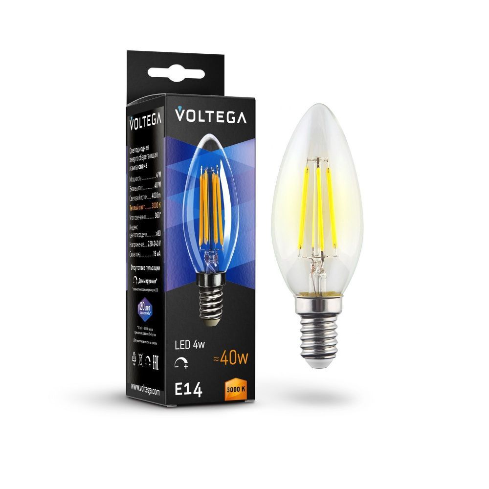 Светодиодная лампа Crystal Candle 5W 2800K E14 DIM 360°