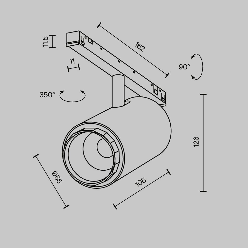Трековый светильник Maytoni TR244-4-12WTW-DD2-B