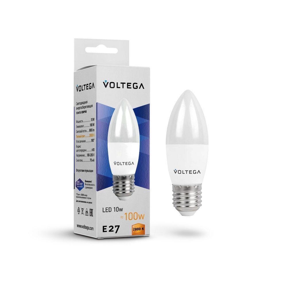 Светодиодная лампа Simple Candle 10W 2800K E27 180°