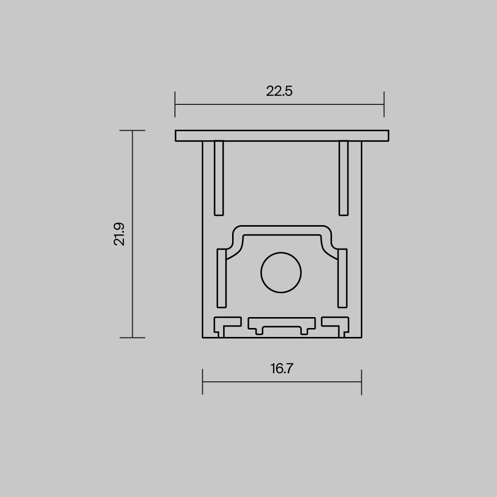 Комплект заглушек (для профиля 22x22) 2 шт., ALM-2222-B-EC 642051