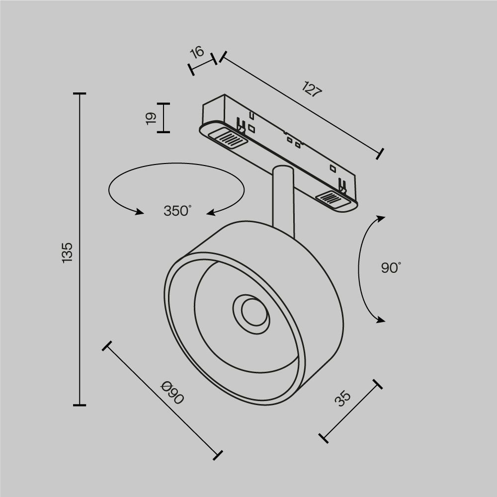 Трековый светильник Maytoni TR217-4-15WTW-DD-B