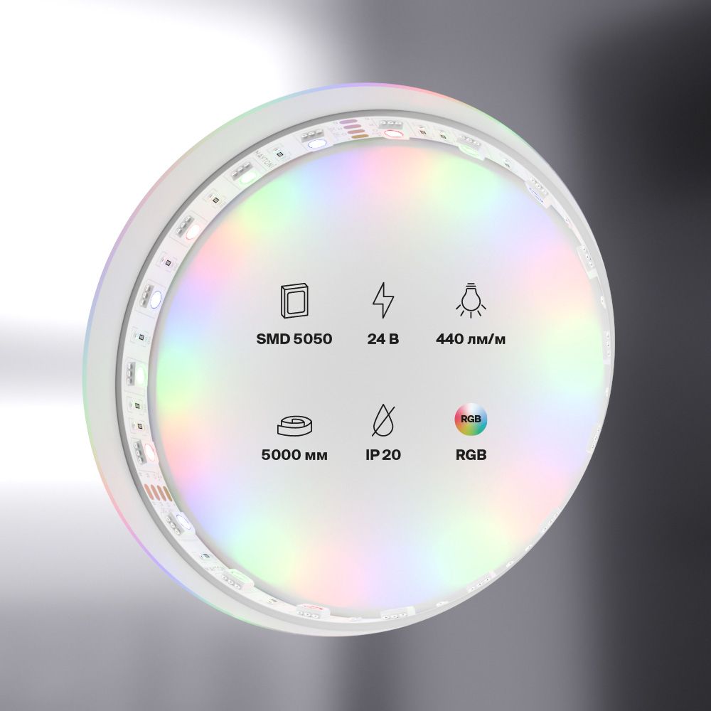 Светодиодная лента 24В 5050 14,4Вт/м RGB 5м IP20