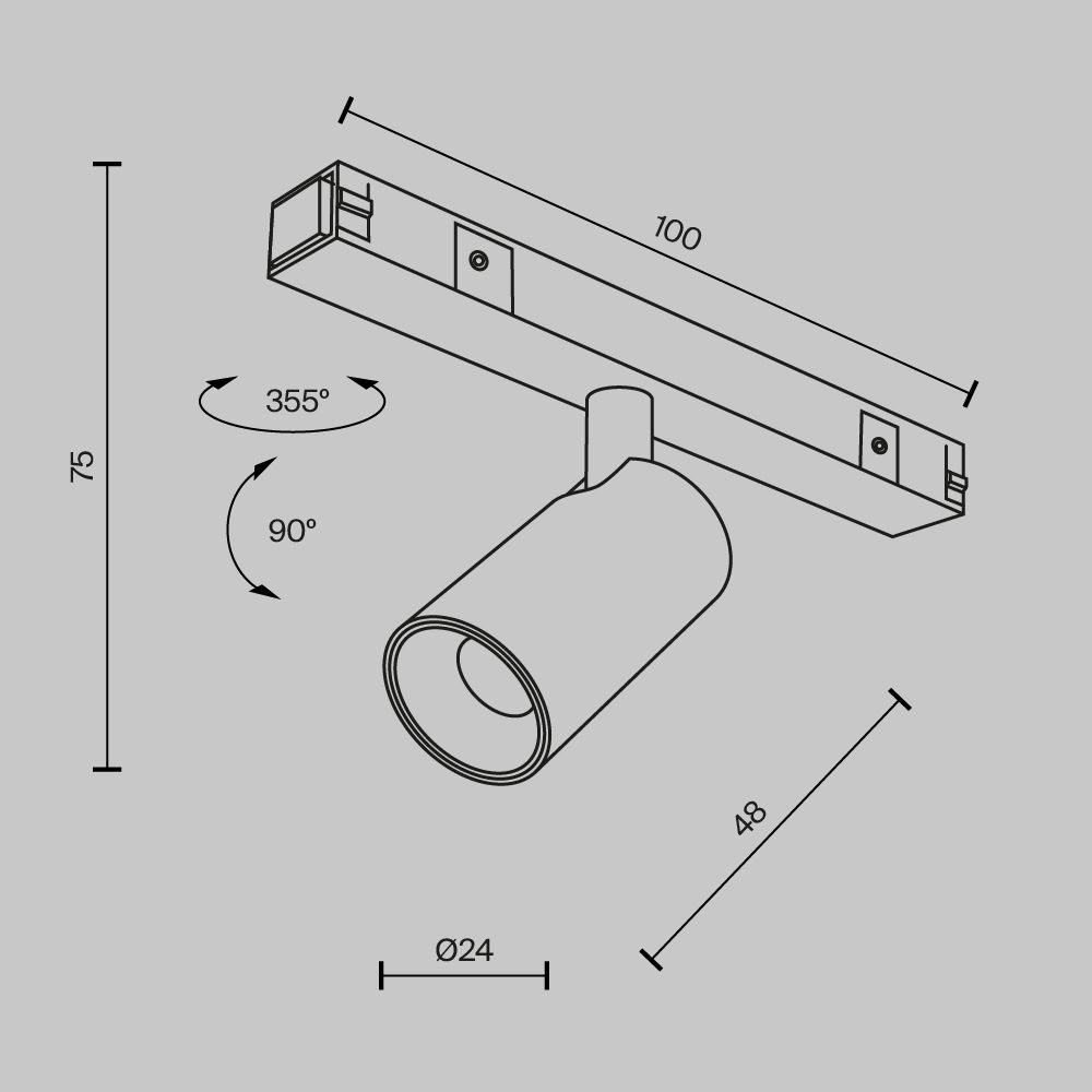 Трековый светильник Maytoni TR176-1-3WTW-M-B
