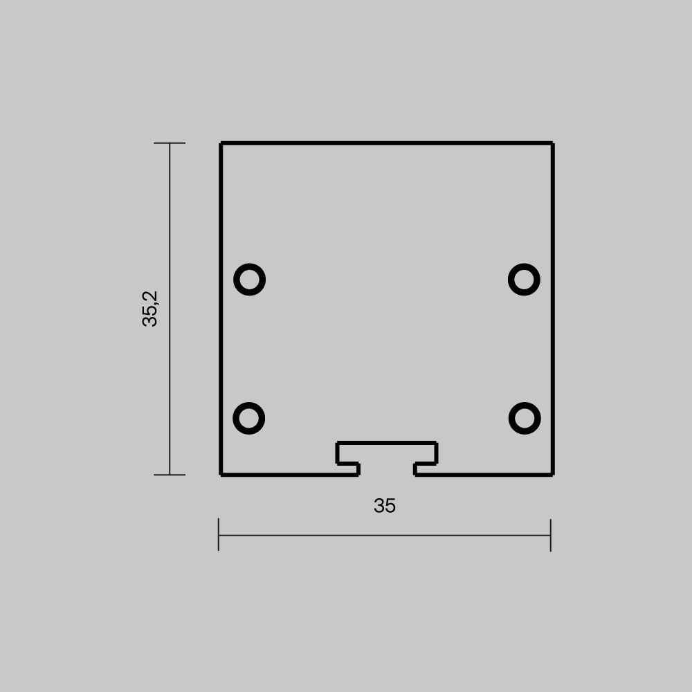 Комплект заглушек (для профиля 35x35) 2 шт., ALM-3535BT-BR-EC 642039
