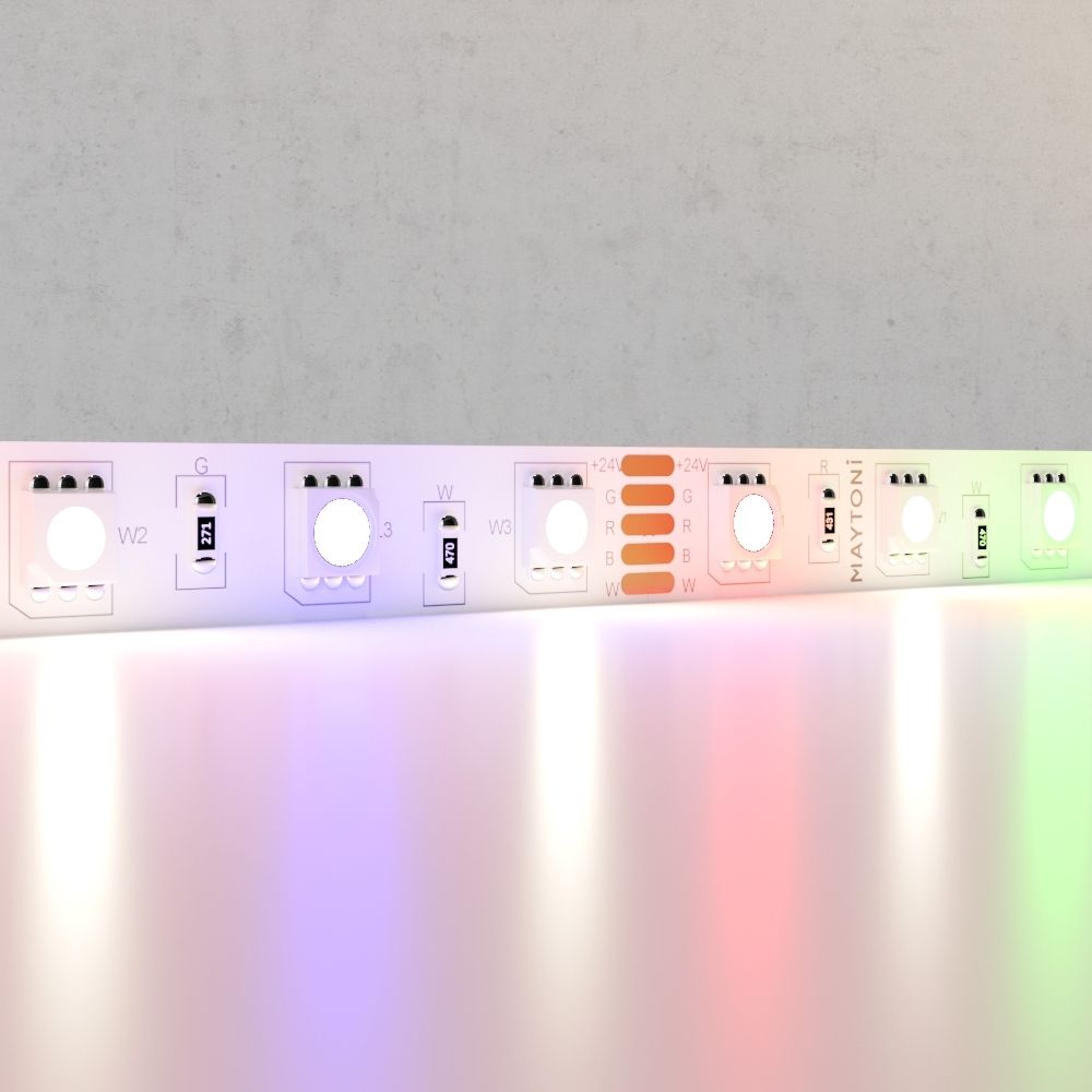 Светодиодная лента 24В 5050 14,4Вт/м RGB+W 4000K 5м IP20