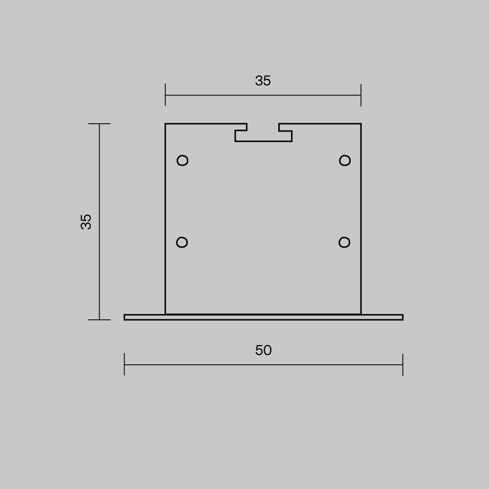 Комплект заглушек (для профиля 50x35) 2 шт., ALM-5035T-S-EC 642034