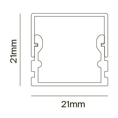 Алюминиевый профиль накладной 21×21 (Серебро, 2 м), ALM007S-2M