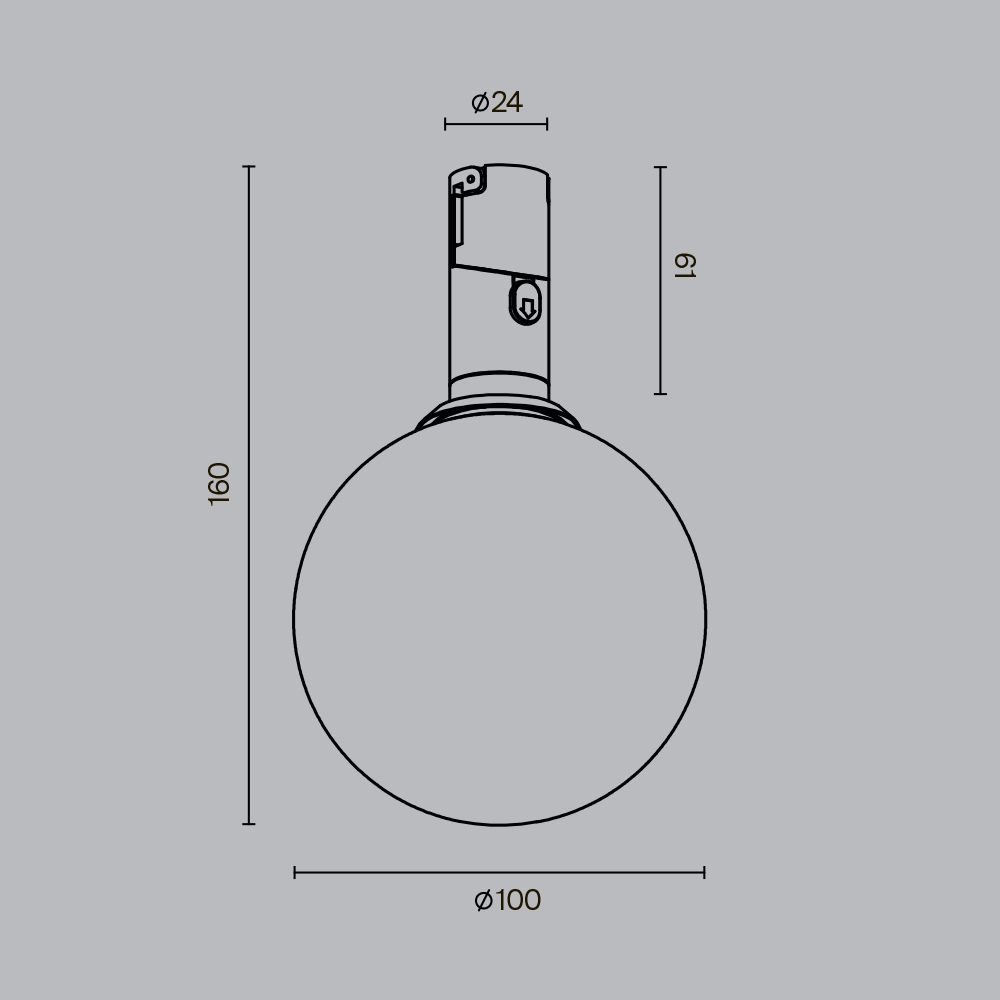 Трековый светильник Maytoni TR208-1-5W3K-B