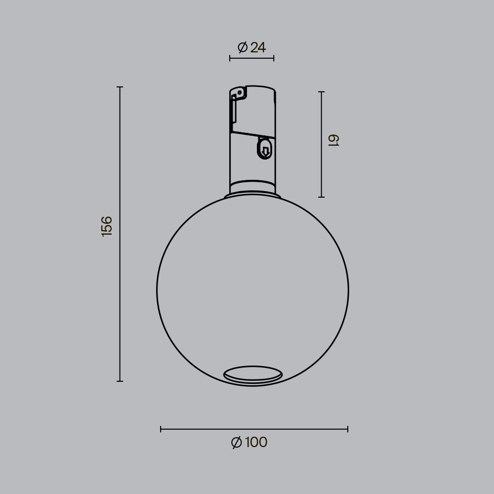 Трековый светильник Maytoni TR205-1-3W3K-B