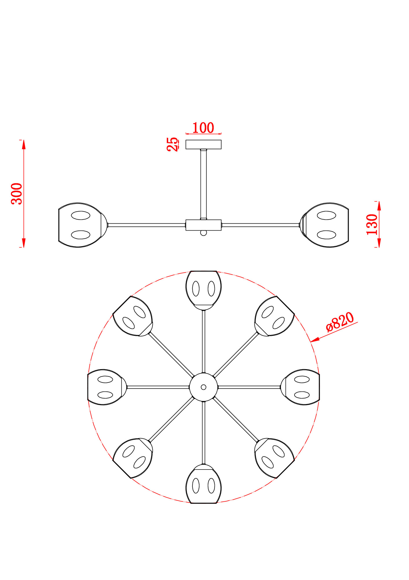 Потолочная люстра Freya FR5223PL-08C
