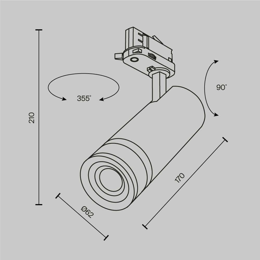 Трековый светильник Maytoni TR198-3-20W4K-Z-B