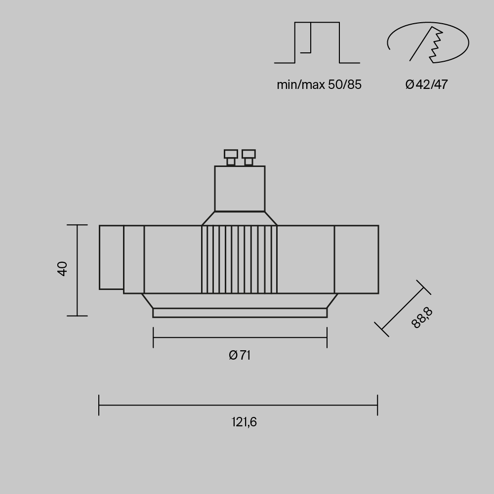 Встраиваемый светильник Technical DL138-GU10-W
