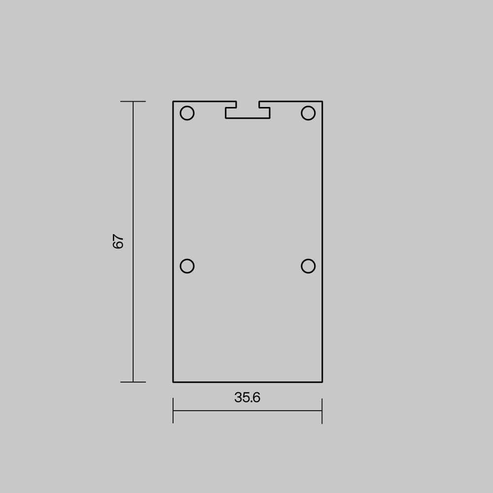 Комплект заглушек (для профиля 35x66) 2 шт., ALM-3566-EC 642079