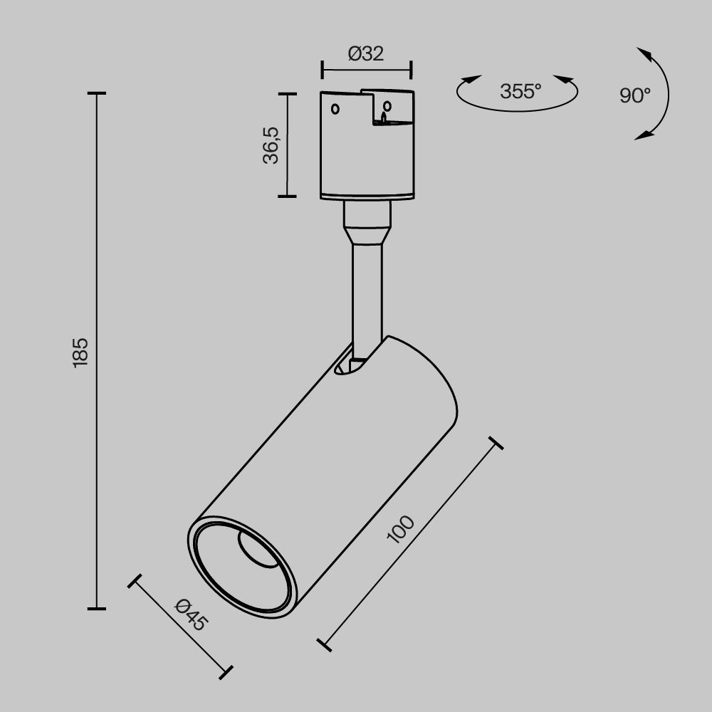 Трековый светильник Maytoni TR163-1-10W3K-M-B