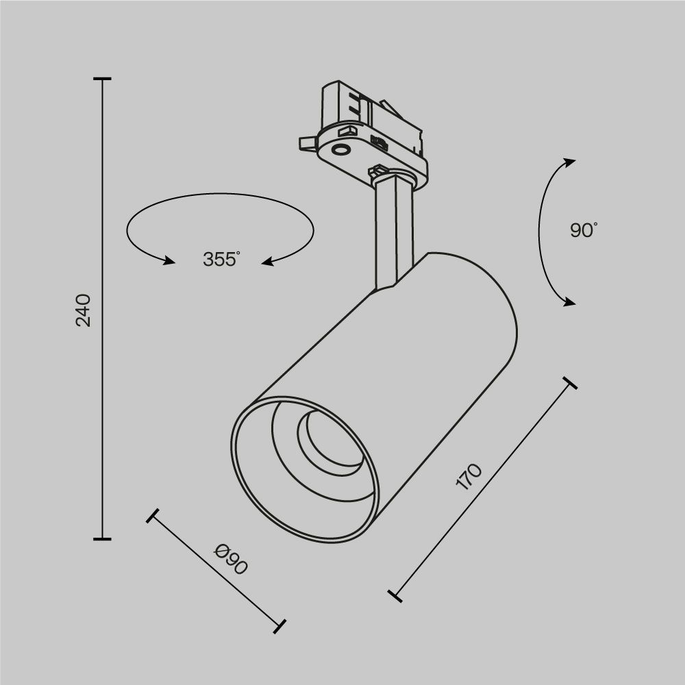Трековый светильник Maytoni TR197-3-40WCCT-M-B