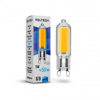 Лампа светодиодная филаментная Voltega G9 5W 4000К прозрачная VG9-K1G9cold5W 7091 фото
