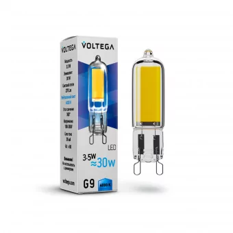Лампа светодиодная филаментная Voltega G9 3,5W 4000К прозрачная VG9-K1G9cold3.5W 7089 фото