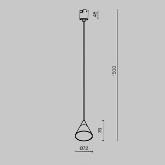 Трековый подвесной светильник Technical TR166-1-7W3K-M-B фото