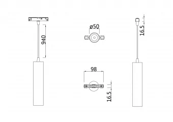 Трековый светодиодный светильник для магнитного шинопровода Maytoni Technical Track lamps TR016-2-12W3K-W фото